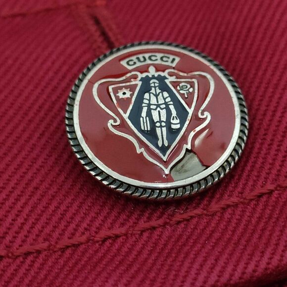 SUPER RARE Gucci Men's Military-Style Red Blazer Jacket, Size 50R - Picture 7 of 9